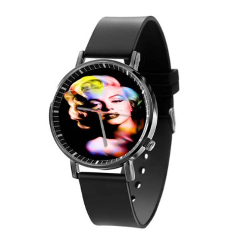 Marilyn Monroe Color Art Black Quartz Watch Unisex With Premium Gift Box