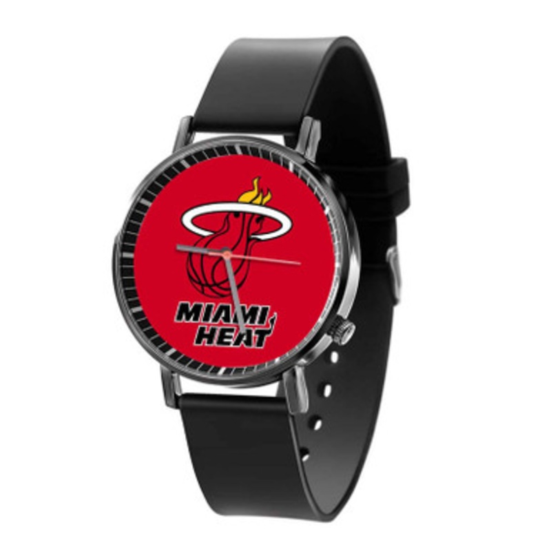 Miami Heat NBA Art Black Quartz Watch Unisex With Premium Gift Box