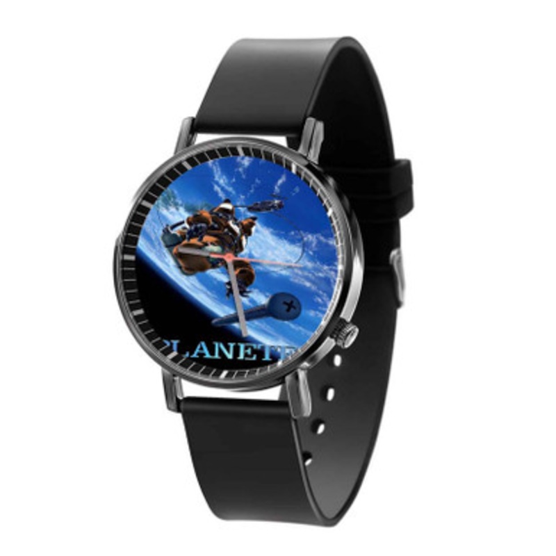 Planetes Black Quartz Watch Unisex With Premium Gift Box