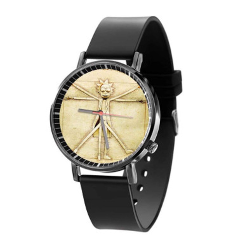 Rick and Morty Vitruvian Man Unisex Black Quartz Watch With Premium Gift Box