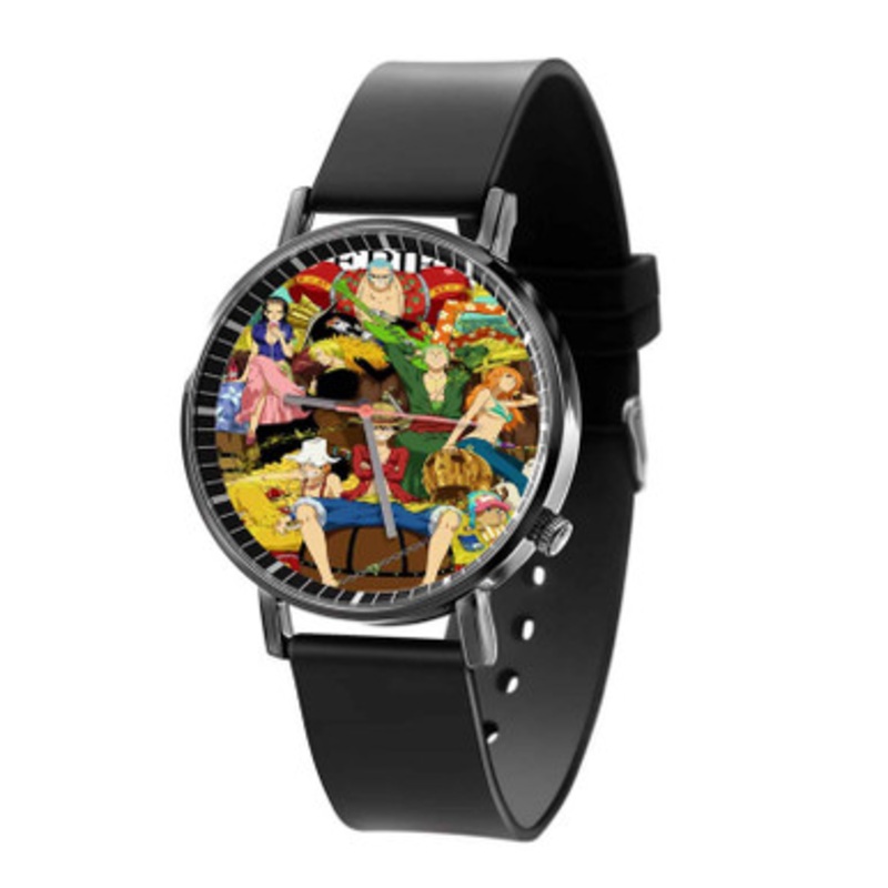Straw Hat Pirates Characters Black Quartz Watch Unisex With Premium Gift Box