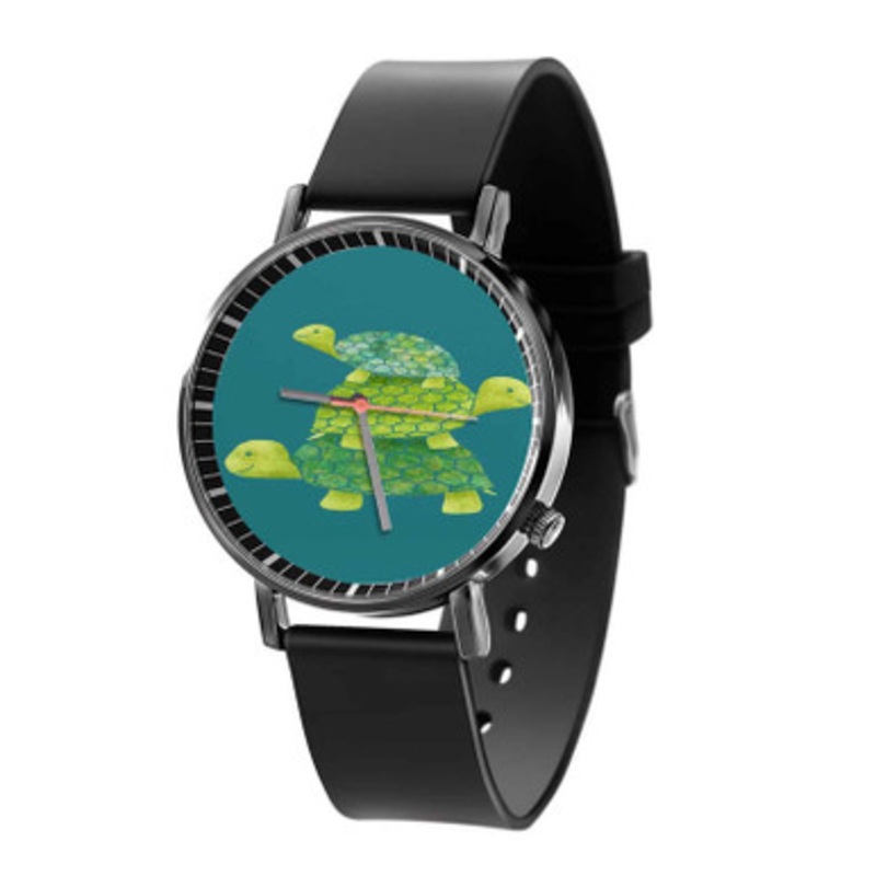 Turtle Stack Black Quartz Watch Unisex With Premium Gift Box
