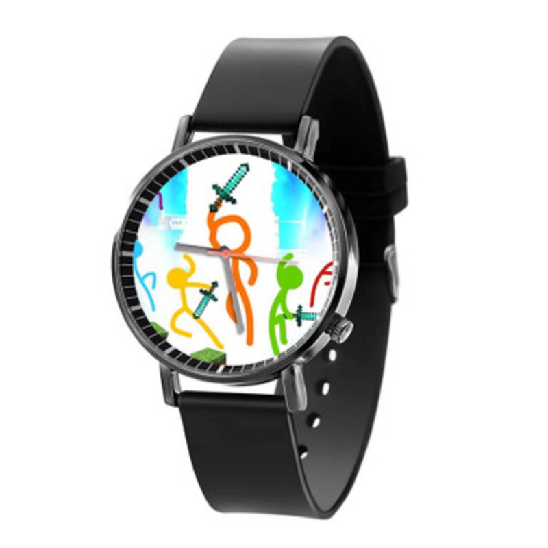Animation vs Minecraft Shorts Black Quartz Watch With Premium Gift Box for Unisex
