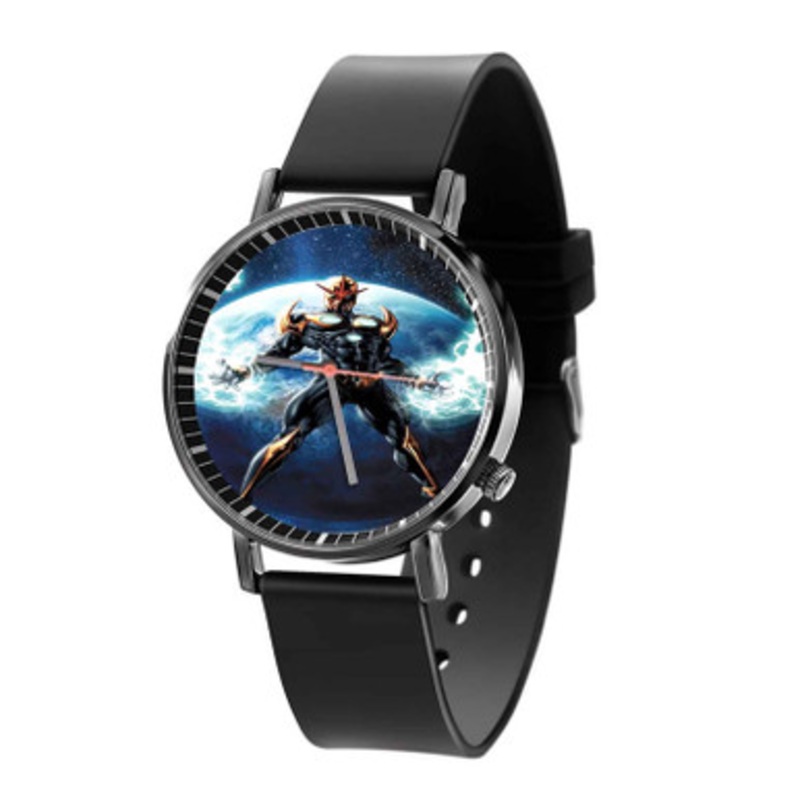 Nova Marvel Unisex Black Quartz Watch With Premium Gift Box