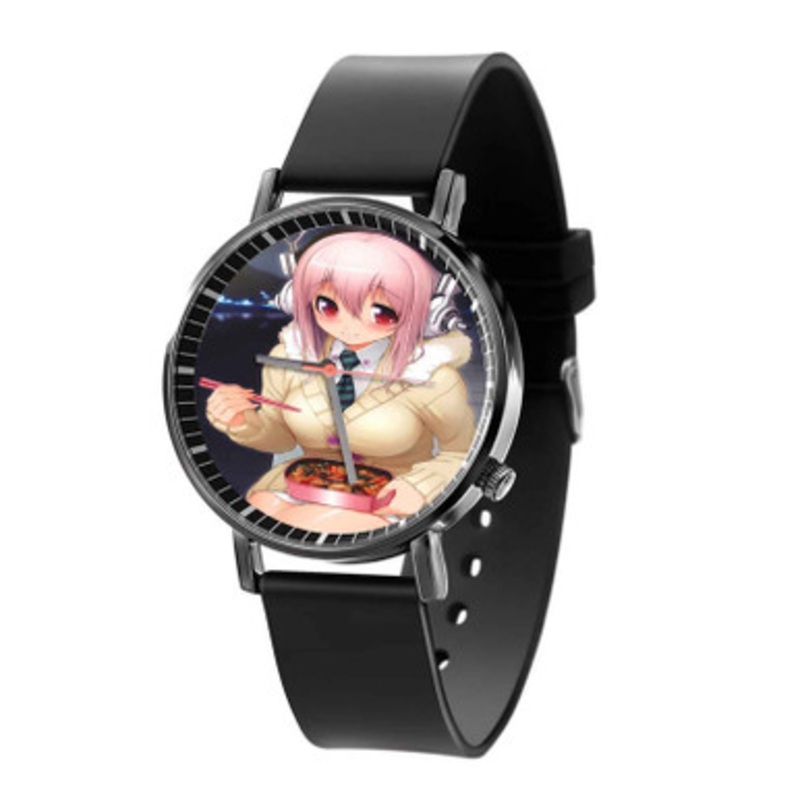 Super Sonico Black Quartz Watch Unisex With Premium Gift Box