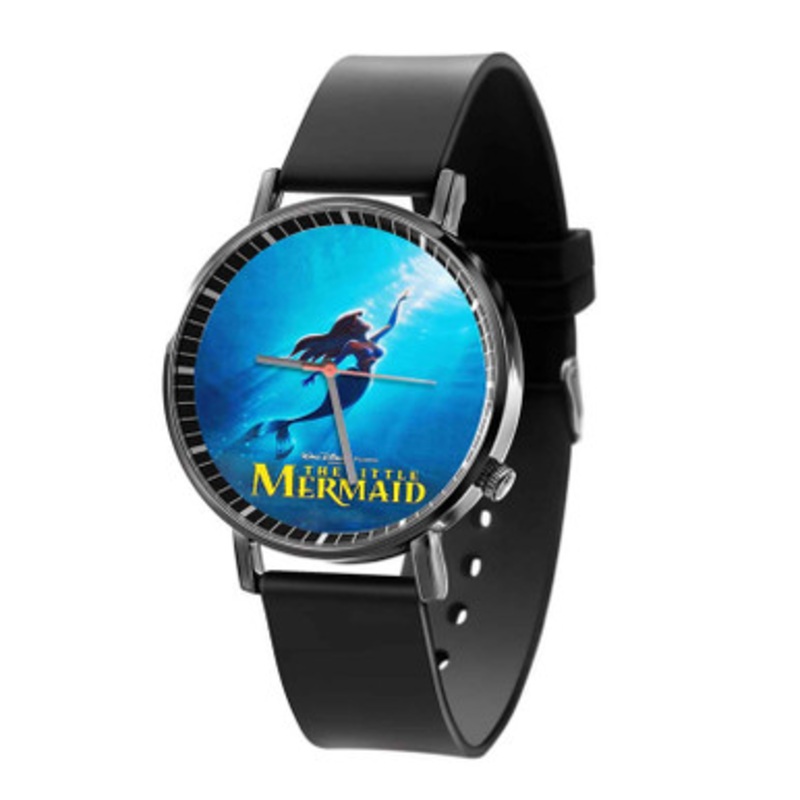 The Little Mermaid Swimming Disney Black Quartz Watch Unisex With Premium Gift Box