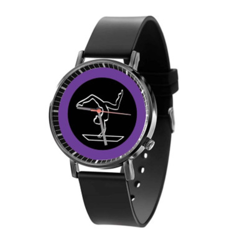 Gymnastics Black Quartz Watch Unisex With Premium Gift Box