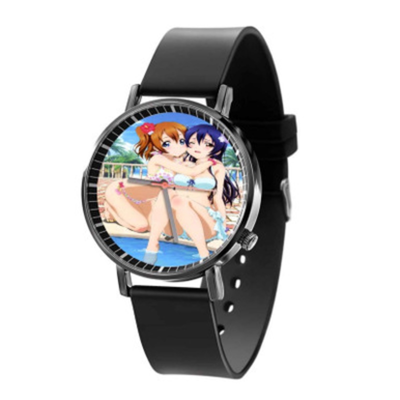 Little Busters With Beautiful Girl Bikini Swims Unisex Black Quartz Watch With Premium Gift Box
