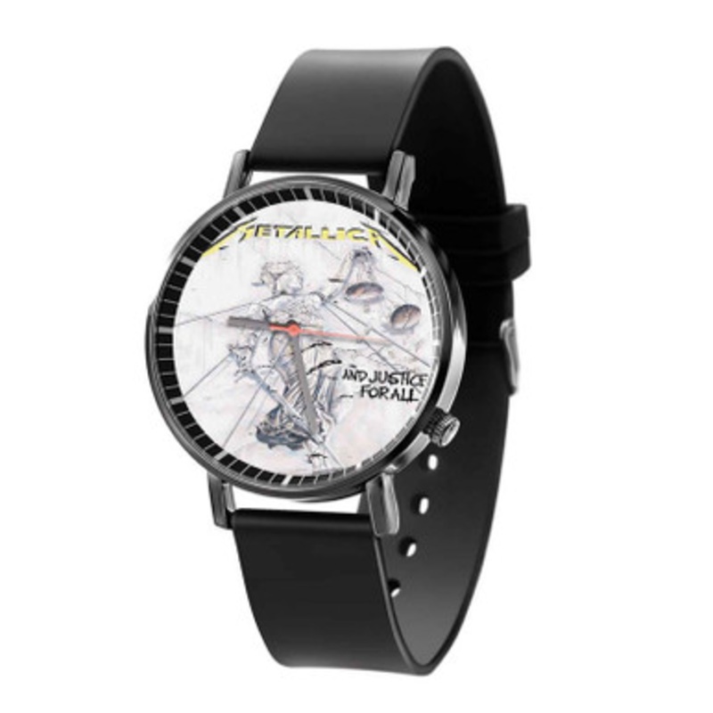 Metallica And Justice For All Black Quartz Watch Unisex With Premium Gift Box