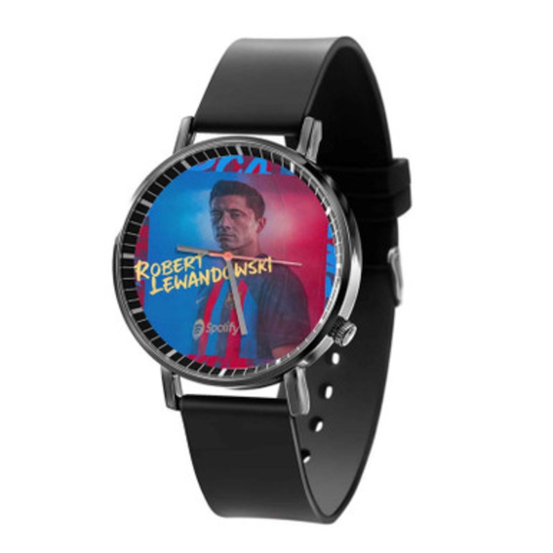 Robert Lewandowski FC Barcelona Black Quartz Watch Unisex With Premium Gift Box