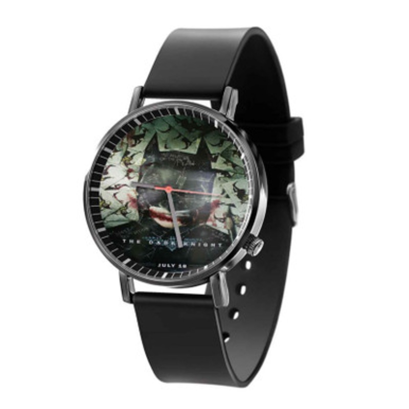 Batman The Dark Knight Card Collage Face Black Quartz Watch Unisex With Premium Gift Box