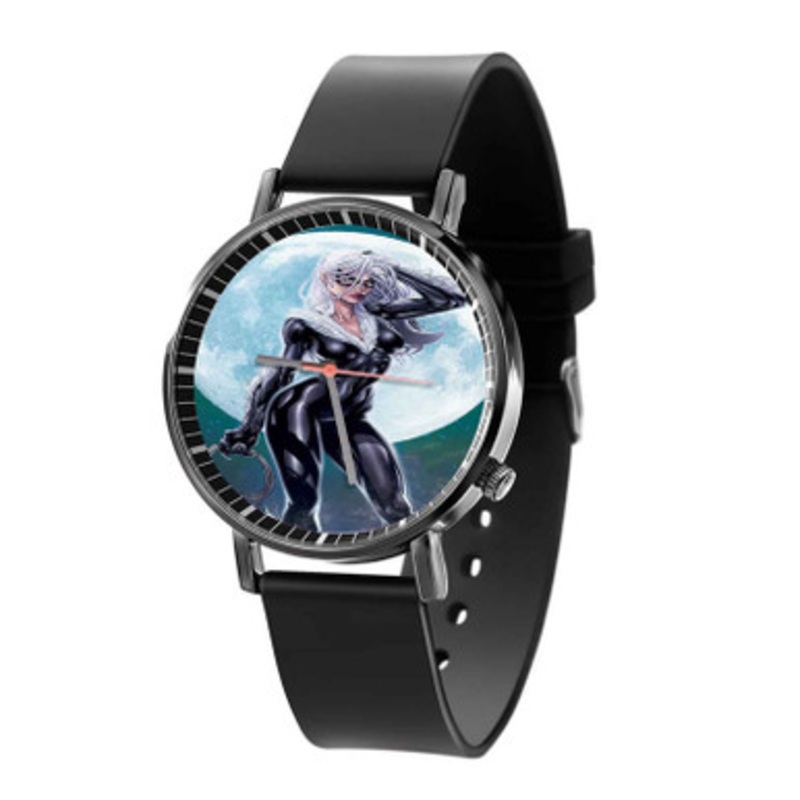 Black Cat Marvel Superheroes Black Quartz Watch Unisex With Premium Gift Box