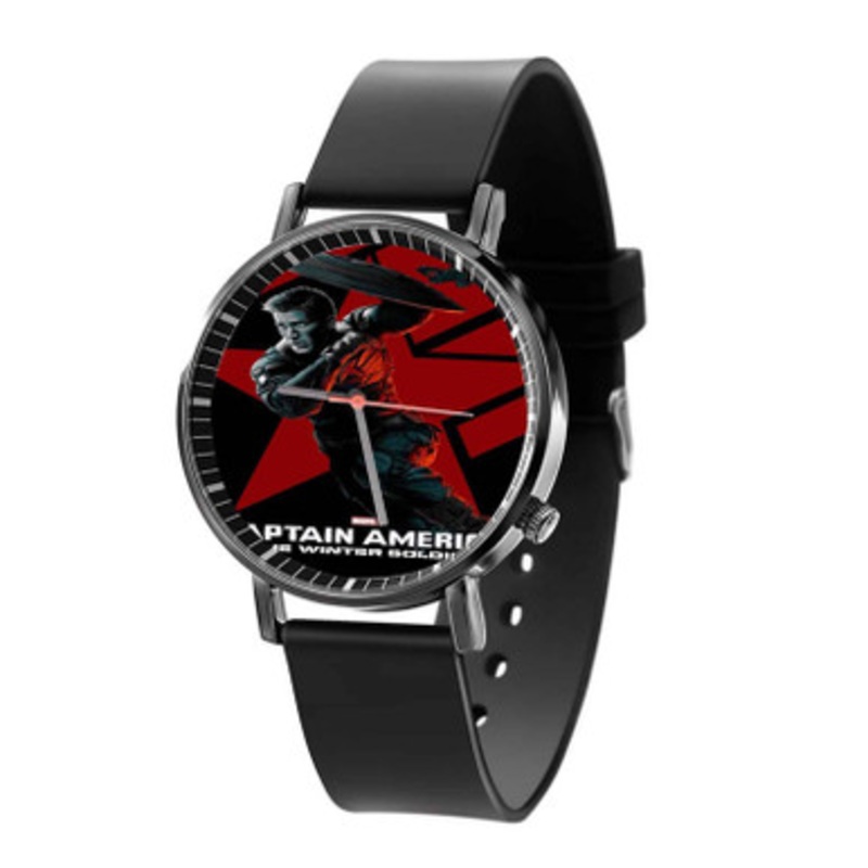 Captain America The Winter Soldier Black Quartz Watch Unisex With Premium Gift Box