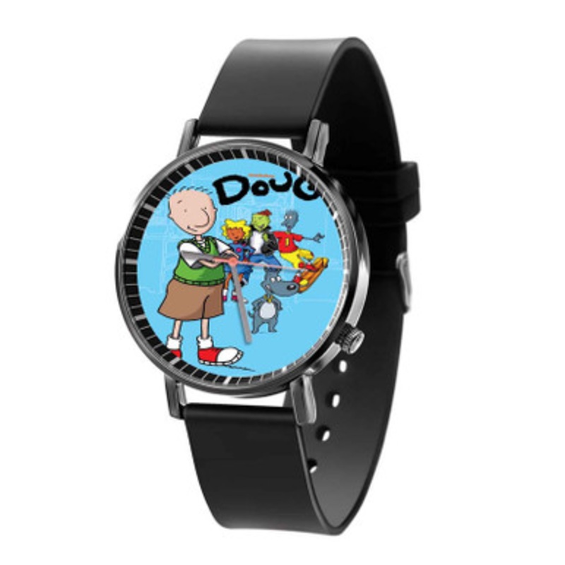 Doug Black Quartz Watch With Premium Gift Box for Unisex