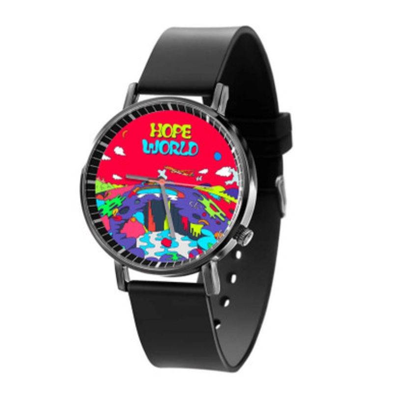 Hope World Black Quartz Watch With Premium Gift Box for Unisex