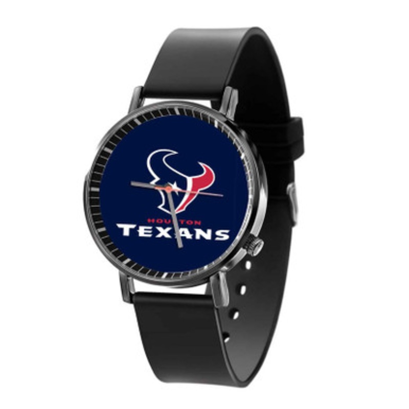 Houston Texans NFL Art Black Quartz Watch Unisex With Premium Gift Box