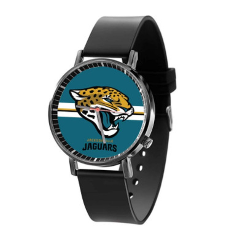 Jacksonville Jaguars NFL Black Quartz Watch Unisex With Premium Gift Box