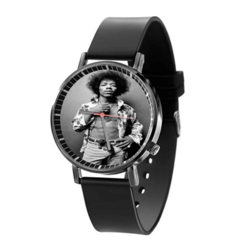 Jimi Hendrix Art Black Quartz Watch Unisex With Premium Gift Box