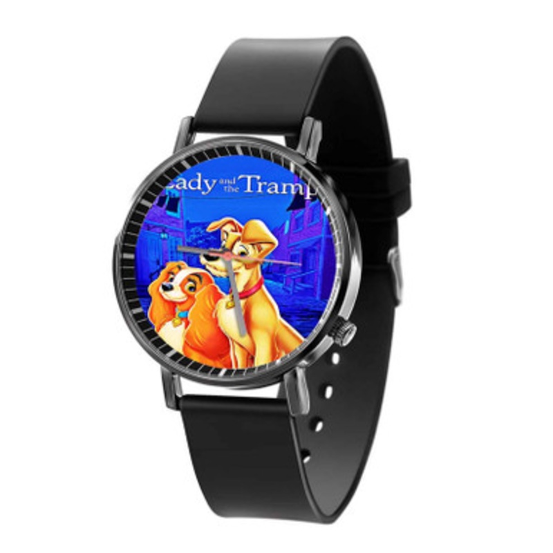 Lady and The Tramp Disney Black Quartz Watch Unisex With Premium Gift Box