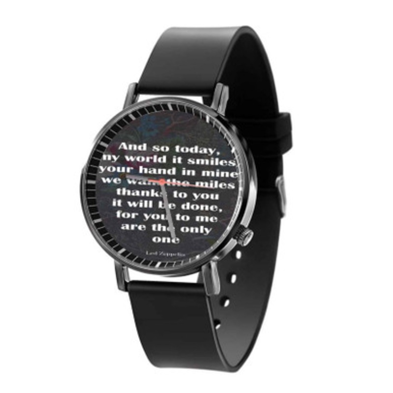 Led Zeppelin Lyrics Black Quartz Watch Unisex With Premium Gift Box