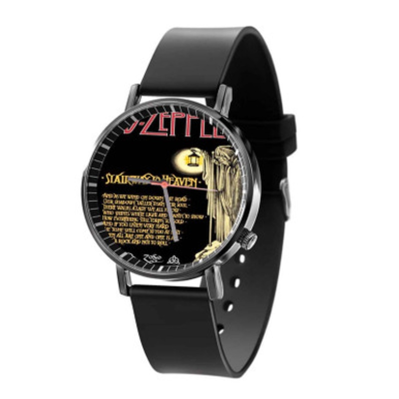 Led Zeppelin Stairway To Heaven Lyrics Black Quartz Watch Unisex With Premium Gift Box