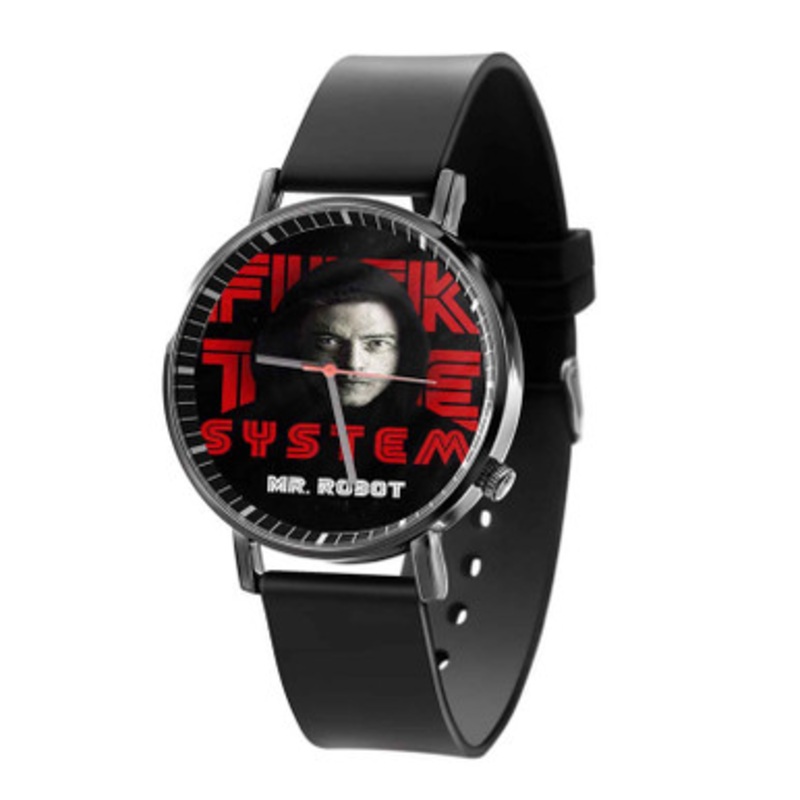 Mr Robot Fuck The System Black Quartz Watch Unisex With Premium Gift Box