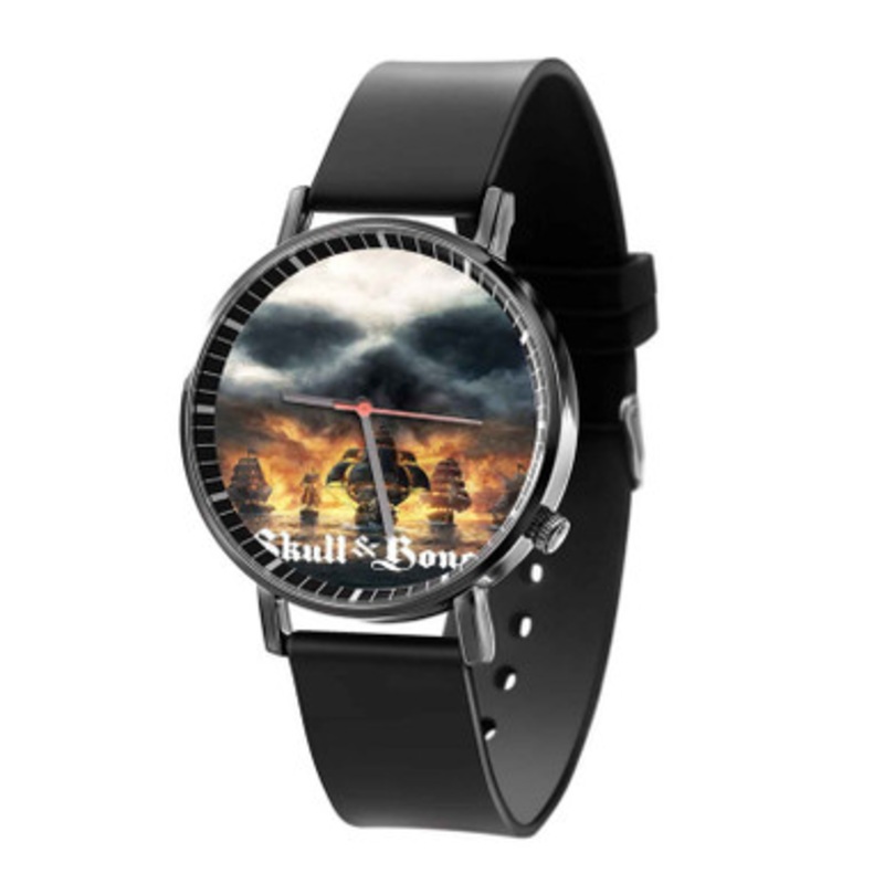 Skull and Bones Black Quartz Watch Unisex With Premium Gift Box