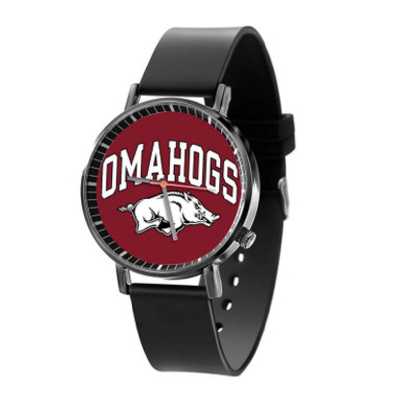 Arkansas Razorbacks Black Quartz Watch Unisex With Premium Gift Box