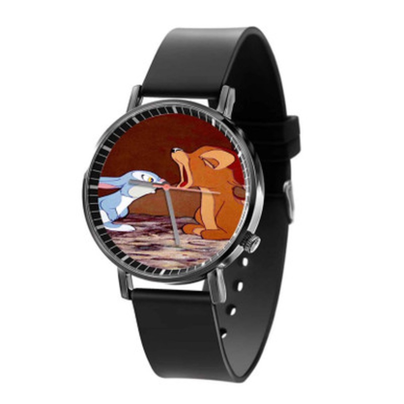 Bambi and Thumper Disney Black Quartz Watch Unisex With Premium Gift Box