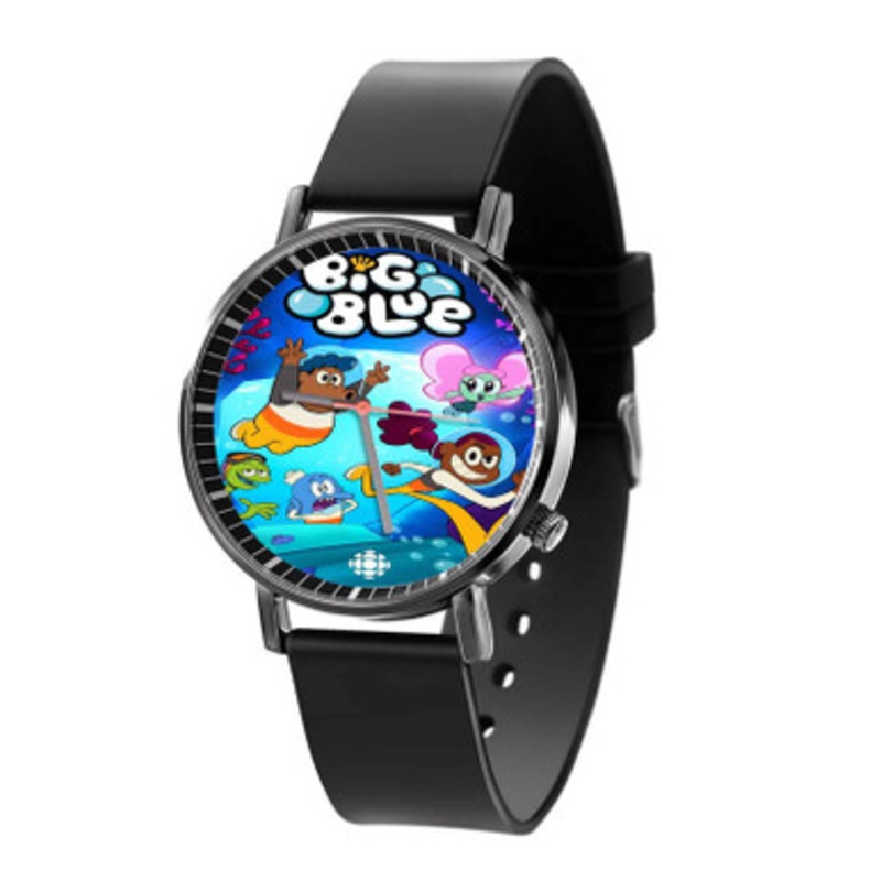 Big Blue Black Quartz Watch With Premium Gift Box for Unisex