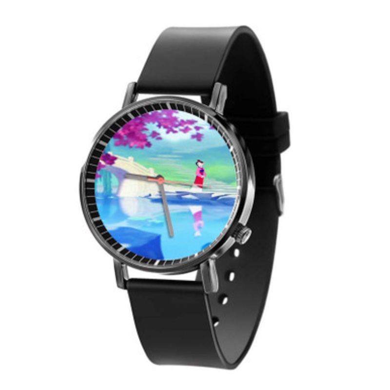 Disney Mulan Art Black Quartz Watch Unisex With Premium Gift Box