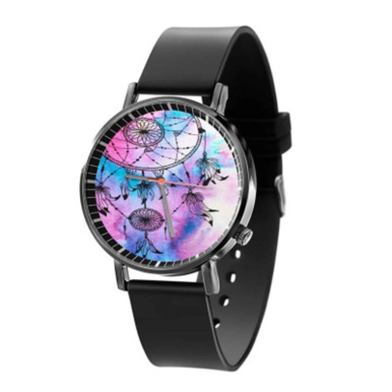 Dreamcatcher Watercolor Black Quartz Watch Unisex With Premium Gift Box