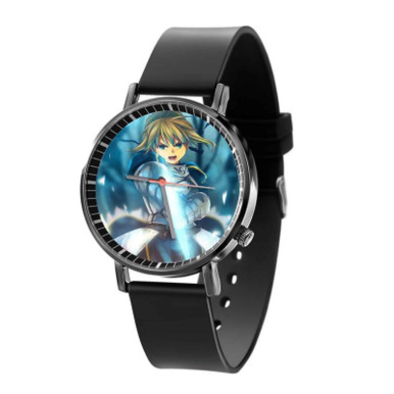 Fate Saber Stay Night Black Quartz Watch Unisex With Premium Gift Box