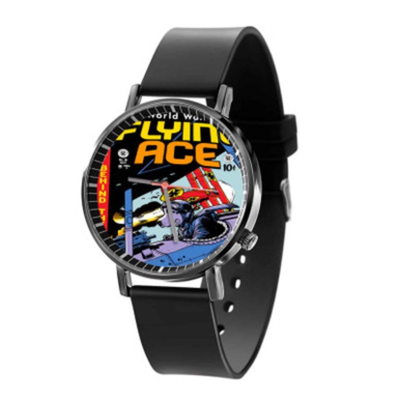 Flying Ace Snoopy Black Quartz Watch Unisex With Premium Gift Box