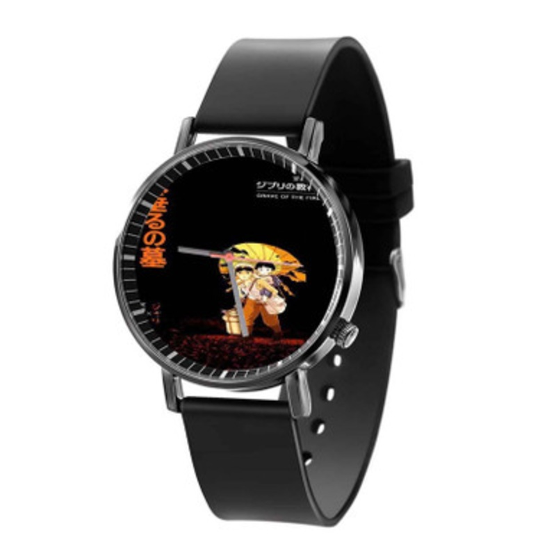 Studio Ghibli Grave of the Fireflies Black Quartz Watch Unisex With Premium Gift Box