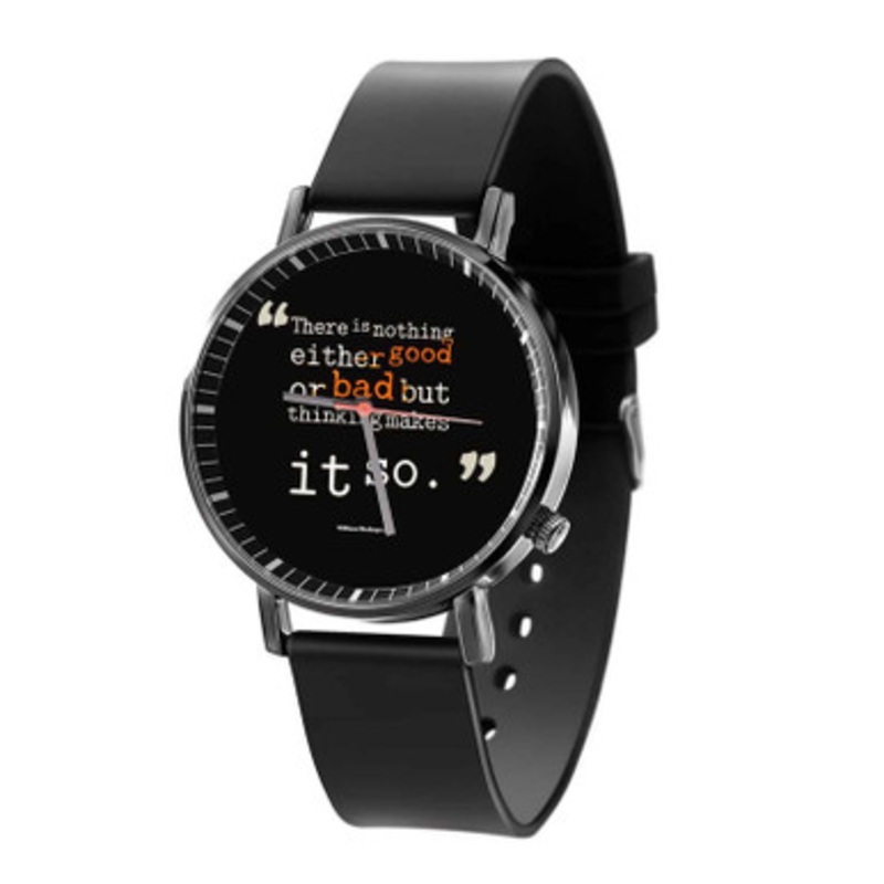 Williams Shakespeare Quotes Black Quartz Watch Unisex With Premium Gift Box