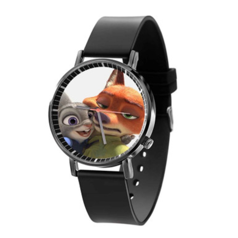Zootopia Nick Wilde and Judy Hopps Black Quartz Watch Unisex With Premium Gift Box