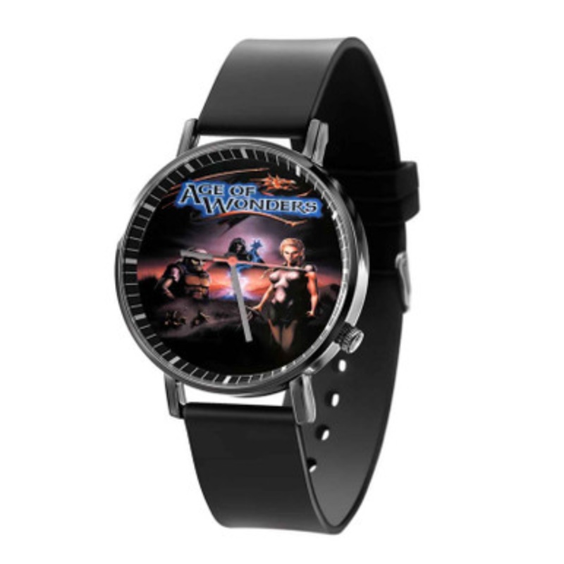 Age of Wonders Black Quartz Watch Unisex With Premium Gift Box