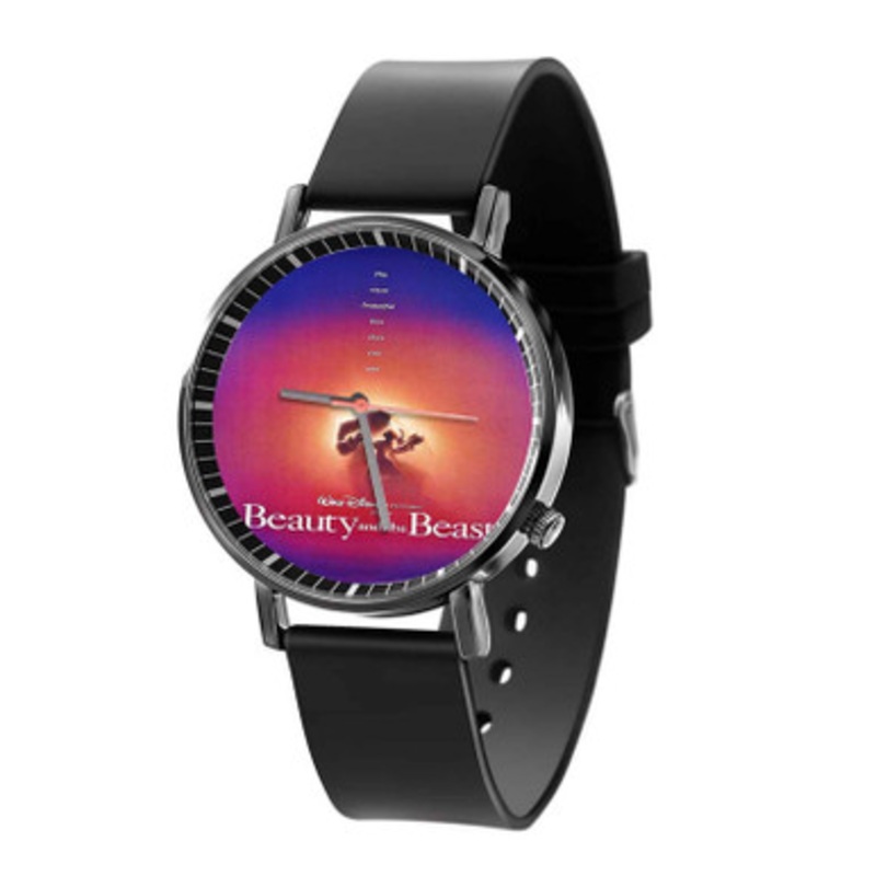 Beauty and The Beast Disney Shadow Black Quartz Watch Unisex With Premium Gift Box