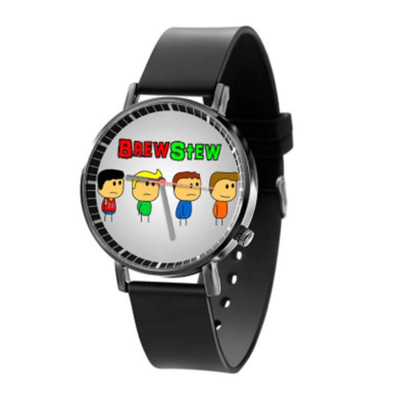 BrewStew Black Quartz Watch Unisex With Premium Gift Box