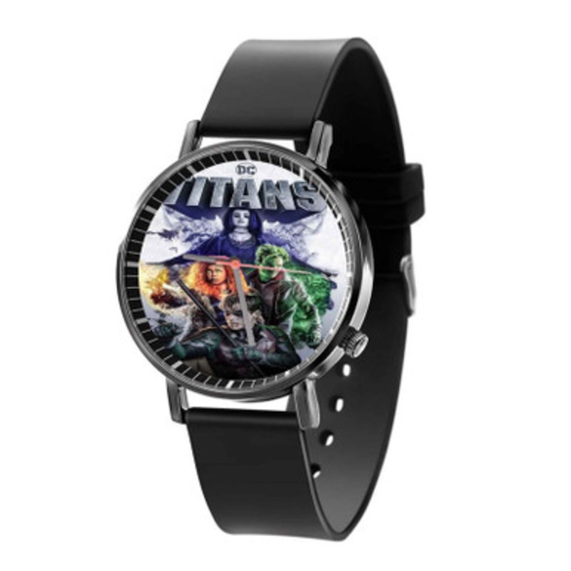 DC Comics Titans Black Quartz Watch Unisex With Premium Gift Box