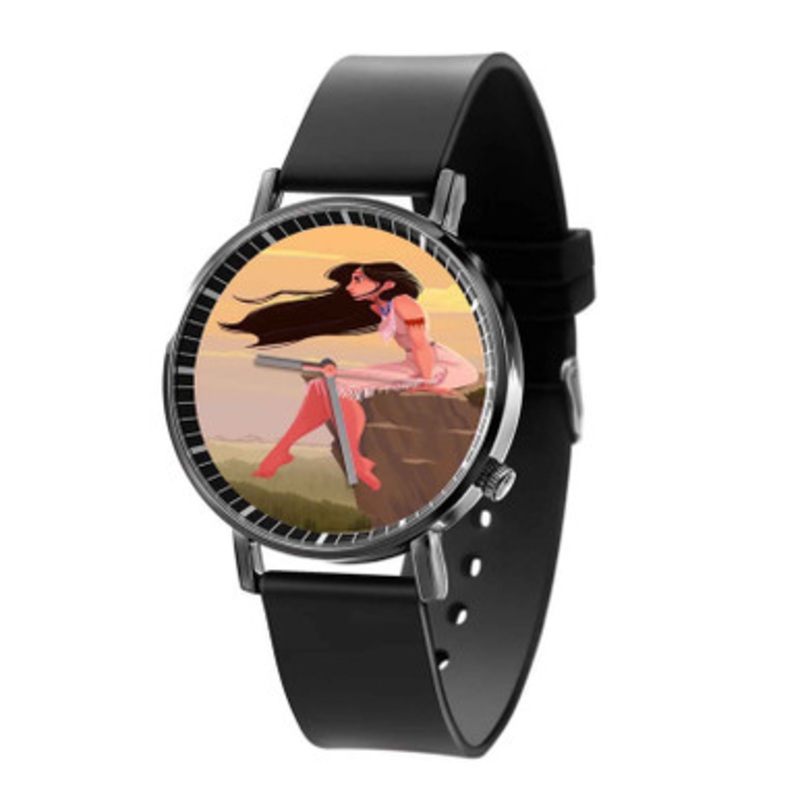 Disney Pocahontas Black Quartz Watch Unisex With Premium Gift Box