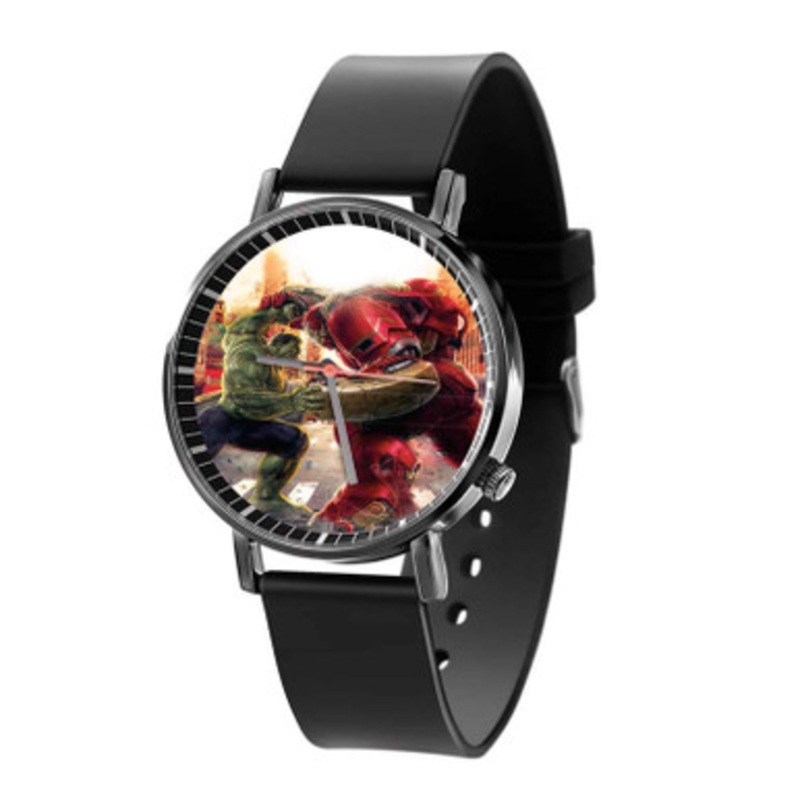 Hulk vs Iron Man Hulkbuster Unisex Black Quartz Watch With Premium Gift Box