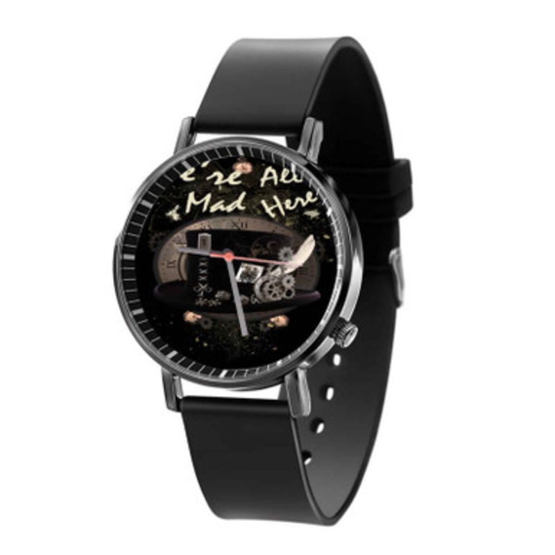 Mad Hatter Steampunk Alice in Wonderland Black Quartz Watch Unisex With Premium Gift Box
