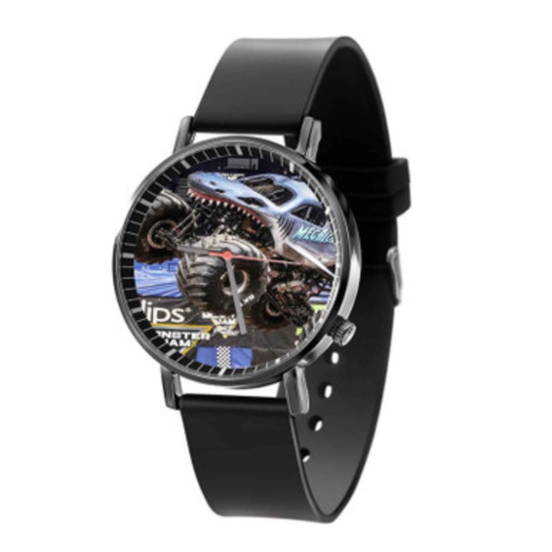 Megalodon Monster Jam Truck Black Quartz Watch Unisex With Premium Gift Box