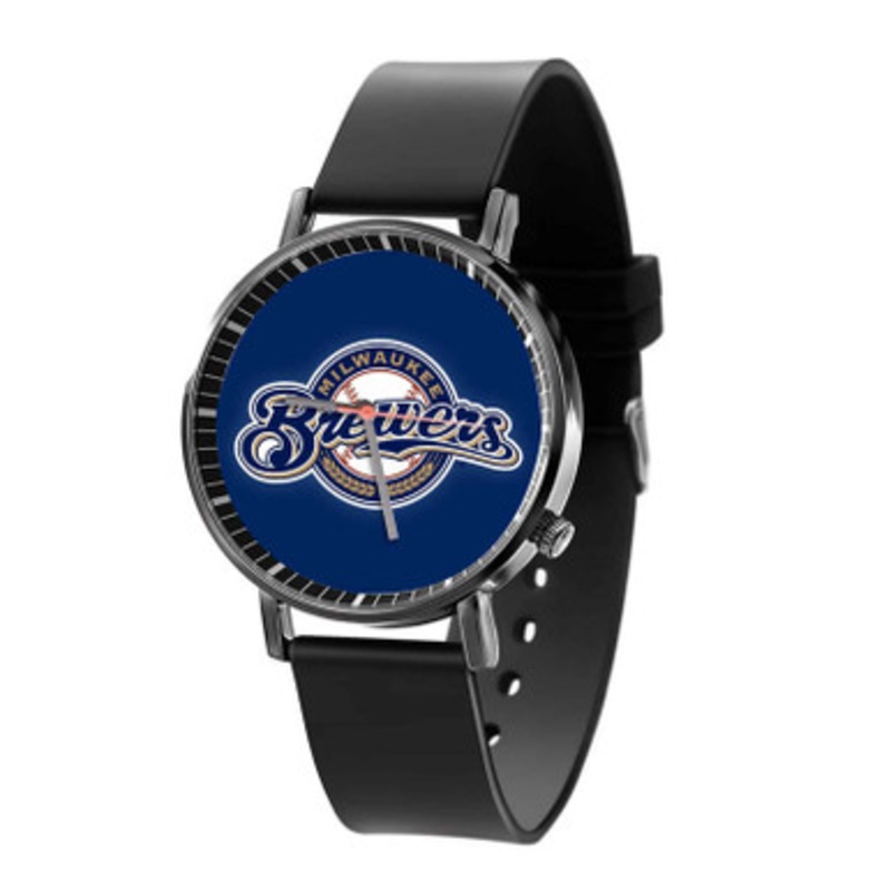 Milwaukee Brewers MLB Black Quartz Watch Unisex With Premium Gift Box
