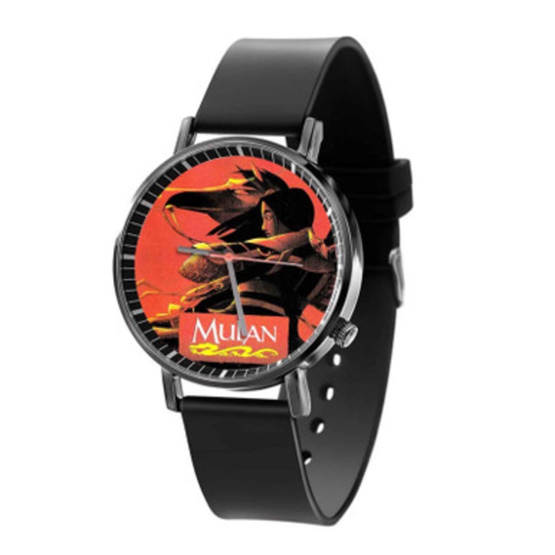 Mulan Disney With Horse Unisex Black Quartz Watch With Premium Gift Box