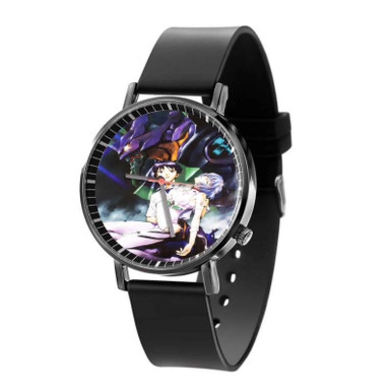 Shinji and Kaworu Neon Genesis Evangelion Black Quartz Watch Unisex With Premium Gift Box