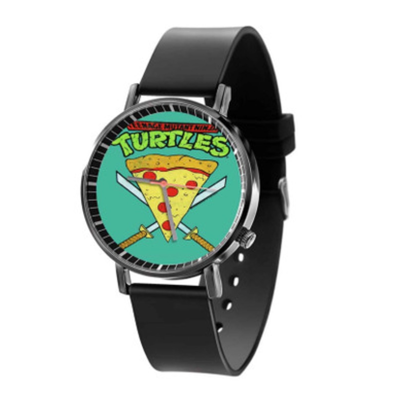 Teenage Mutant Ninja Turtles Pizza Black Quartz Watch Unisex With Premium Gift Box