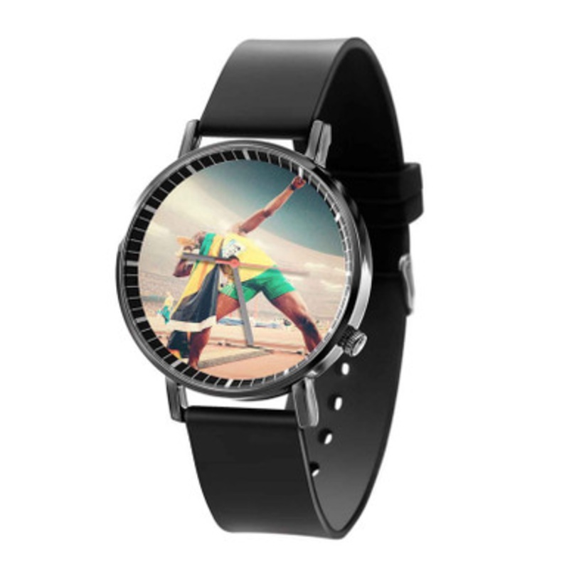 Usain Bolt Arts Unisex Black Quartz Watch With Premium Gift Box